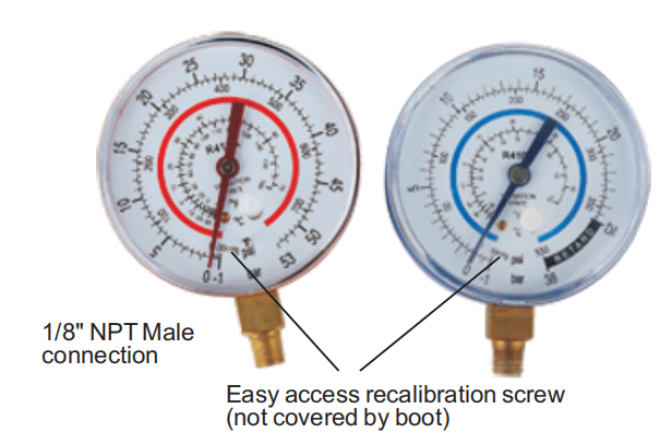 Large 80 mm (3-1/8") DRY ( RED AND BLUE With Class 1 (1%Accuracy) Calibration